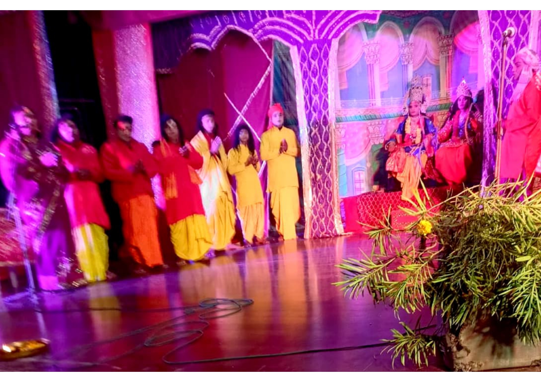 आदर्श श्री विश्वेश्वर रामलीला समिति मगराज मैहर मध्य प्रदेश श्री पुष्प वाटिका रावण बांणा सूर संवाद 5/2/2026 लीला प्रस्तुत की गयी